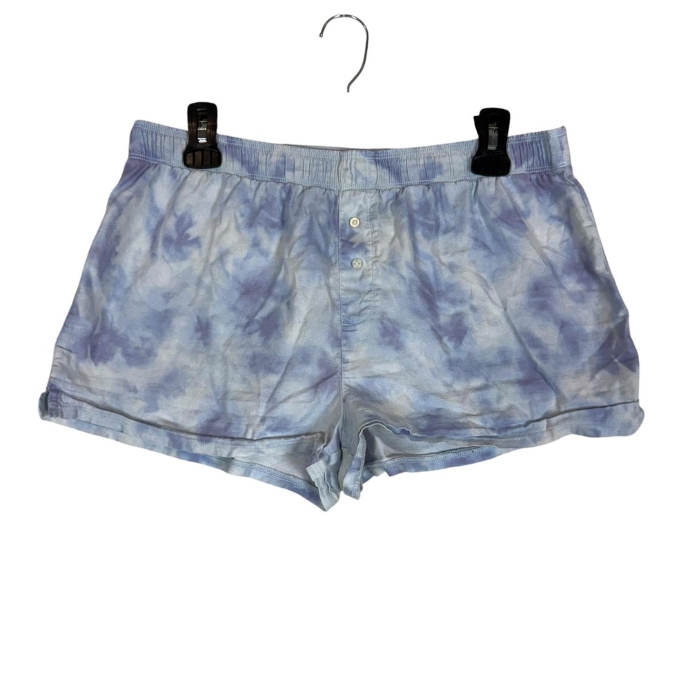 Victoria's Secret PINK Sleep Shorts Womens Small Blue Tie Dye Jersey Lounge